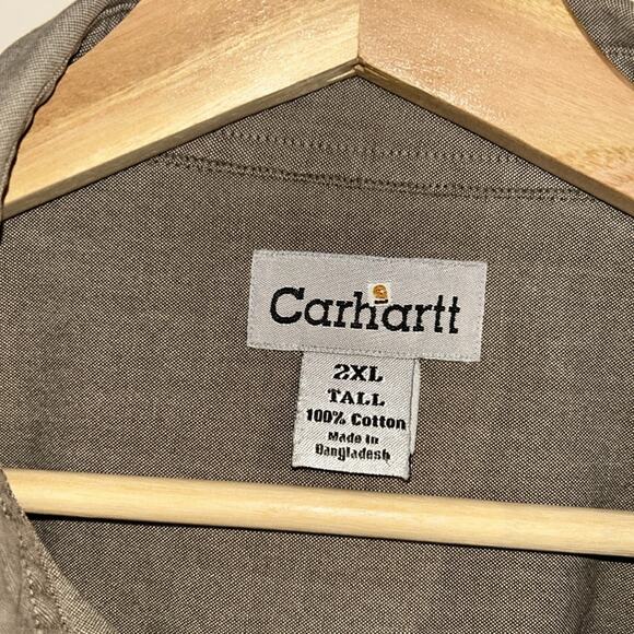 Carhartt Short Sleeved Button Up 2X Tall - Picture 2 of 7